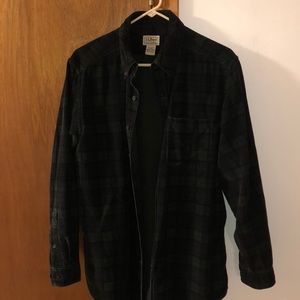 L.L. Bean Green and Black plaid shirt